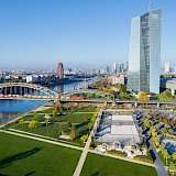 Blick auf den Hafenpark Frankfurt