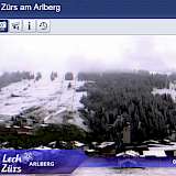 Schneefall am Arlberg. Quelle: Livecam, lech-zuers.at