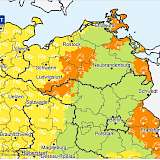 Beispiel für Nordostdeutschland und ortsgenaue Warnungen (Quelle: Deutscher Wetterdienst)