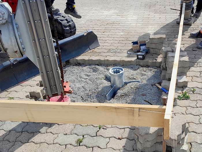 Nahaufnahme Schraubfundament